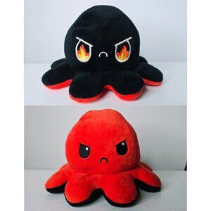 TeeTurtle - The Original Reversible Mood Octopus (Angry Red + Rage Black)
